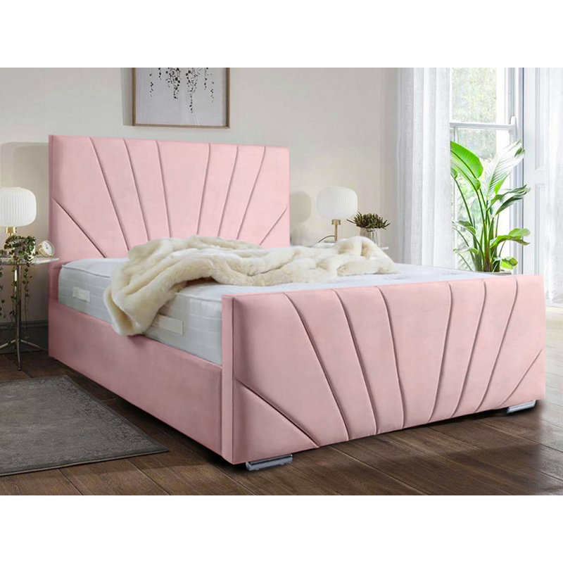 Ebenezer Upholstered Bed Frame, Single (3'), Pink