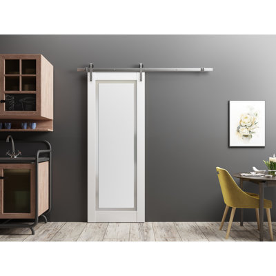 Porte de grange en bois givré Planum