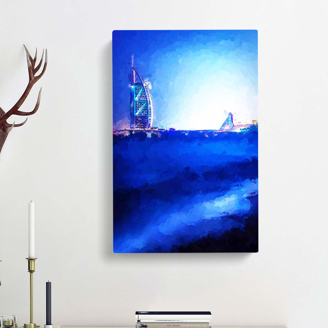 The Burj Al Arab Hotel In Dubai In Abstract - Wrapped Canvas
