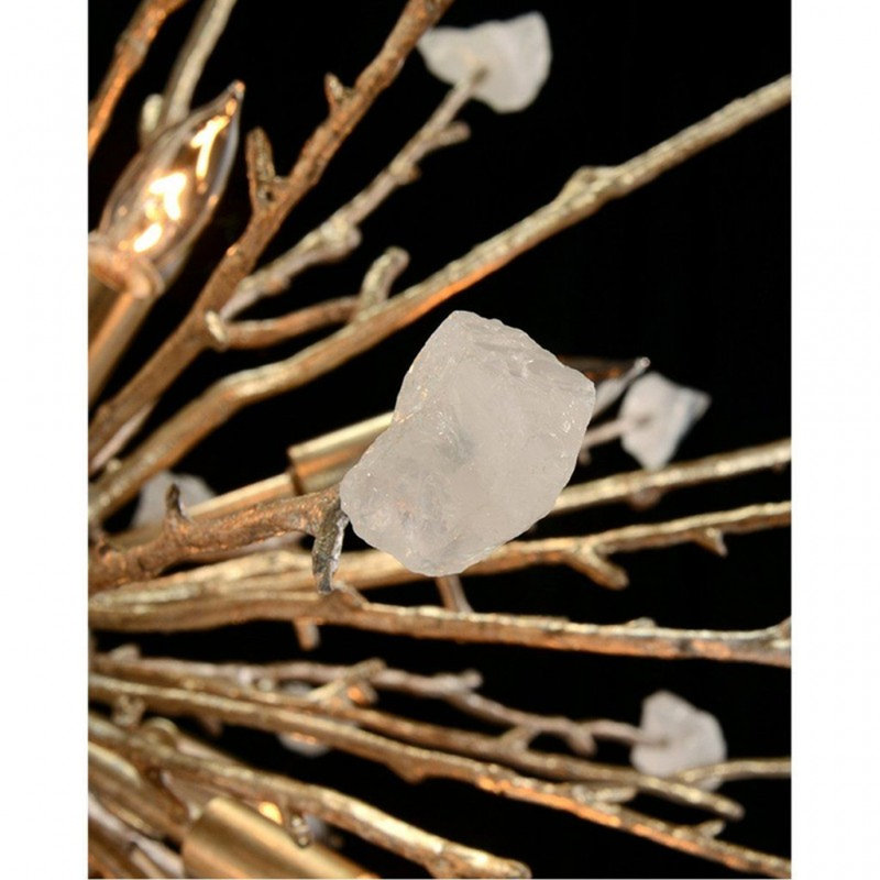 Lustre suspendu Sputnik Twilight, Nickel bruni, Cristal de roche foncé, 34” Width x 34'' Depth x 35'' Height