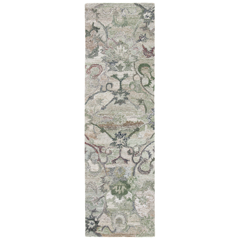 Lineberger Hand Tufted Floral Indoor Rug, Runner 2'3" x 8'