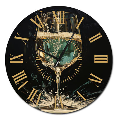 Gold And Emerald Champagne Dream - Champagne Golden Face Wall Clock