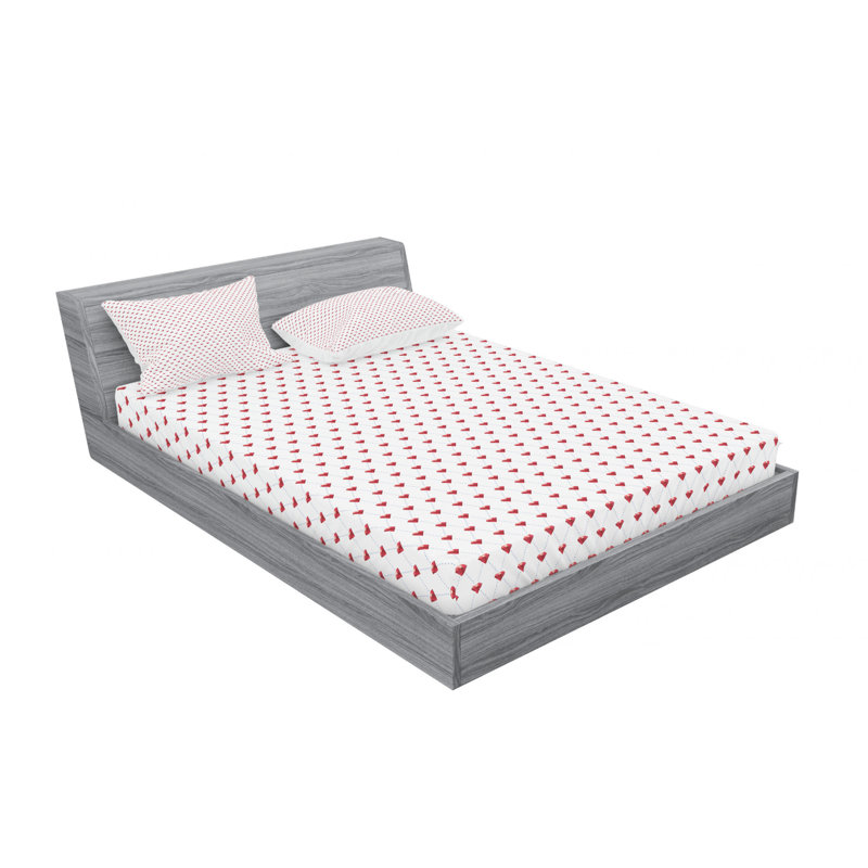 Microfiber Geometric Sheet Set, Queen Sheet Set with Fitted Sheet