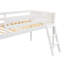 Lit mezzanine simple bas blanc avec main courante détachable - disposition réglable en bois de taille compacte-1184754987-1184754986