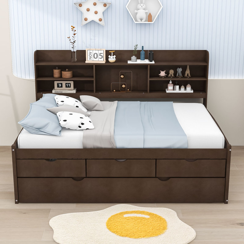 Tammeria Full / Double Daybed with Trundle, Antique Brown