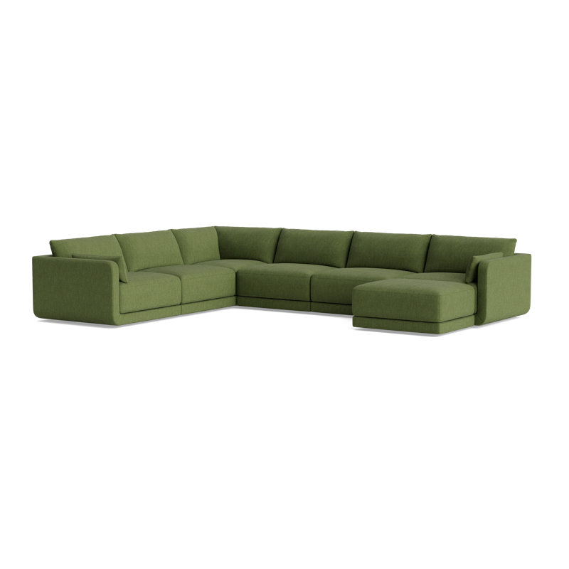 Eva Modular Sectional, Performance Weave - Basil