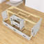 Meuble-lavabo autoportant en bois gris clair avec comptoir à surface solide Loxhill