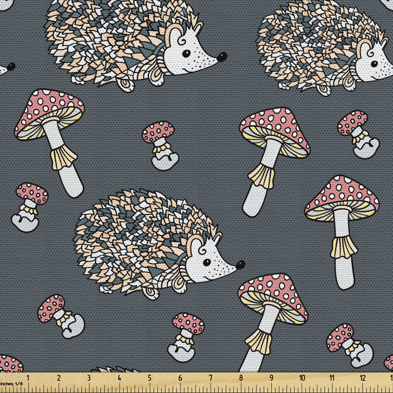 Charmel Forest Animal with Mushrooms Cartoon Multi-Purpose Fabric