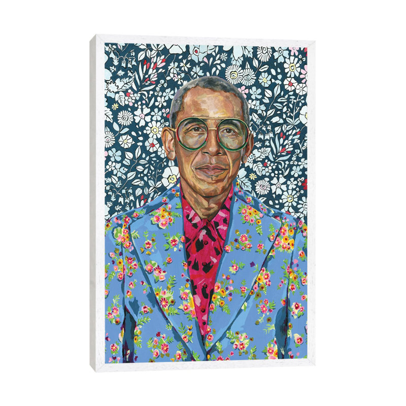 Barack by Heather Perry - Painting on Canvas, 152.5 cm H x 101.5 cm W, White Framed