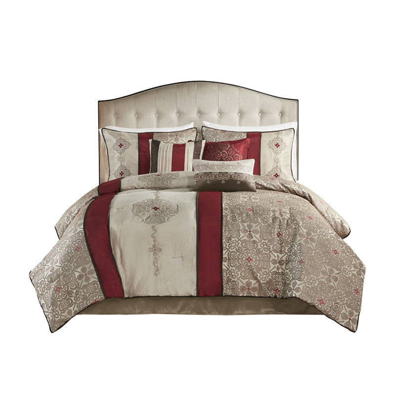 Ensembles de literie élégants en polyester rouge, style contemporain pour la décoration intérieure