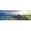 Boardwalk with Sunset - Turquoise exotique, reproduction d'art encadrée