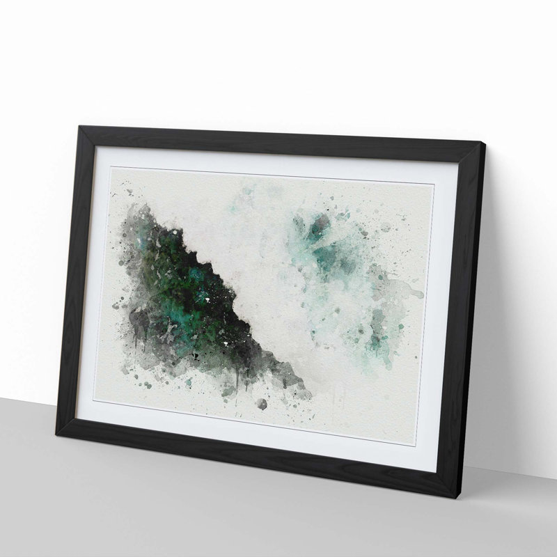 Waves in Midigama Beach in Abstract - Picture Frame Graphic Art Print, 50cm H x 76cm W x 2cm D, Black