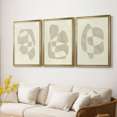 Soft Shape I - Toile tendue avec châssis sur mesure - 3 pièces