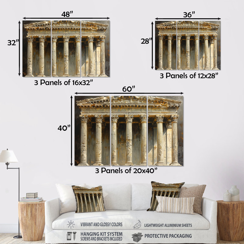 Ensemble de décorations murales Beige Roman, H 28 po x l 36 po x P 1 po
