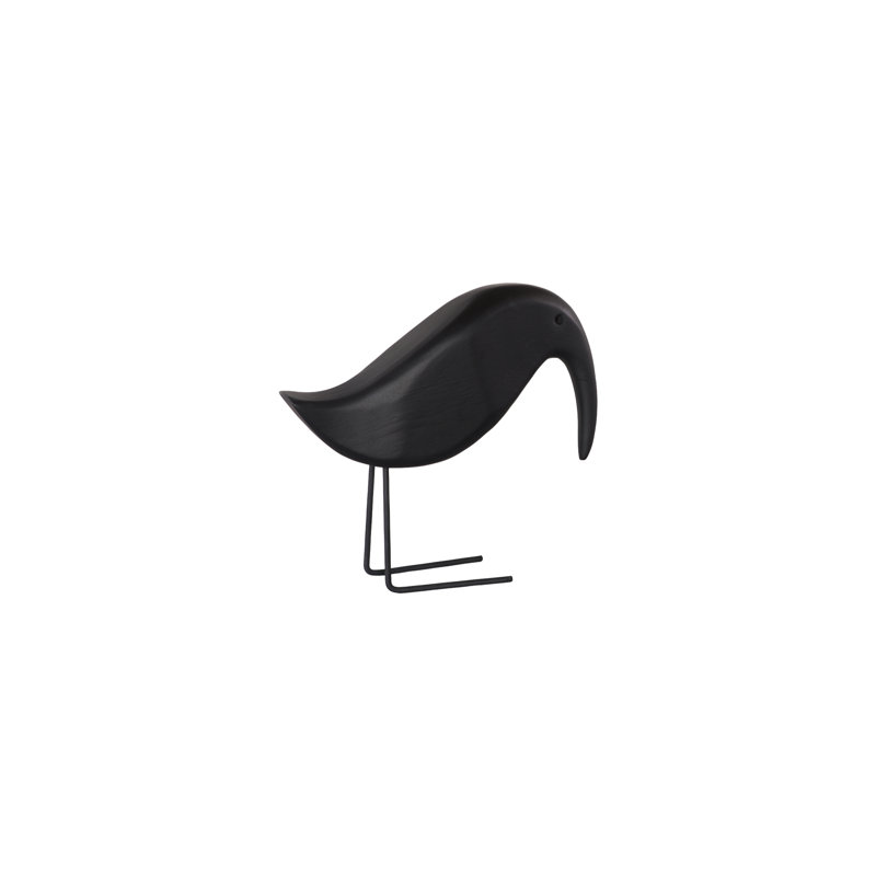 Caldwell Solid Wood Bird Figurine, Black