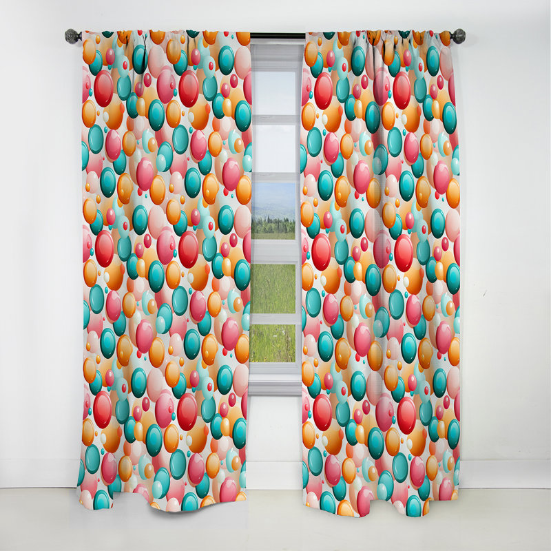 Popart Candy Crush Delight - Abstract Curtain - Blackout Abstract Curtain - 1 Panels, 52" W x 84" L
