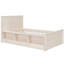 Lit plateforme simple en bois avec lit gigogne escamotable et armoire de rangement - Blanc crème-2030296859-2030296869