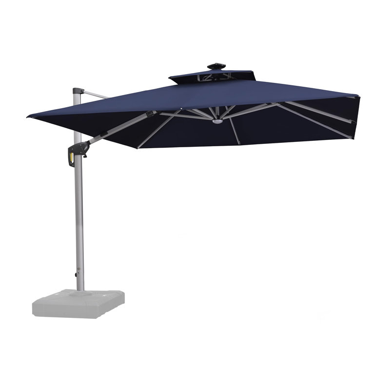 Parasol carré en porte-à-faux avec base, Marine
