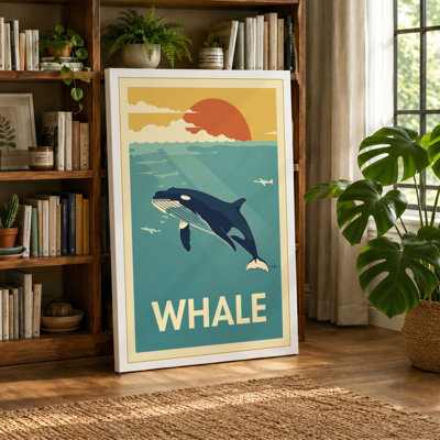 Whale Under Sun Vintage - Wrapped Canvas