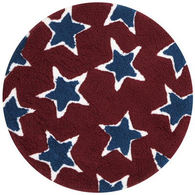 Geometric Hand-Tufted Red/Navy Area Rug