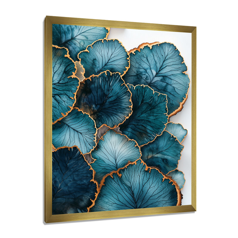Flaton - impressions murales florales, 32" H x 24" W, Reproduction encadrée d'une seule photo, Gold