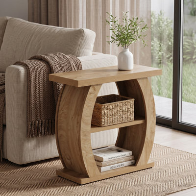 3-Tier Side Table for Living Room, Farmhouse Wooden End Table for Small Spaces