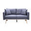 Ensemble de salon en lin gris foncé avec caractéristiques de poche, chaise, 5 coussins pour magazines