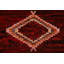 Tapis rouge en laine noué à la main de conception unique 6 pi 9 po x 10 pi New Age