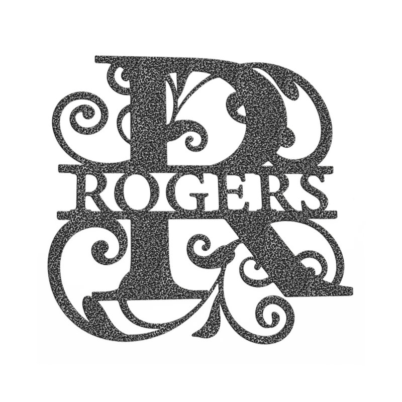Décoration murale argène, H 8 po x l 8 po x P 0,06 po, Argent, Lettre R