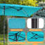Parasol de patio à double face avec DEL, parapluie de marché simple avec cadre en métal robuste à 6 nervures-875607736