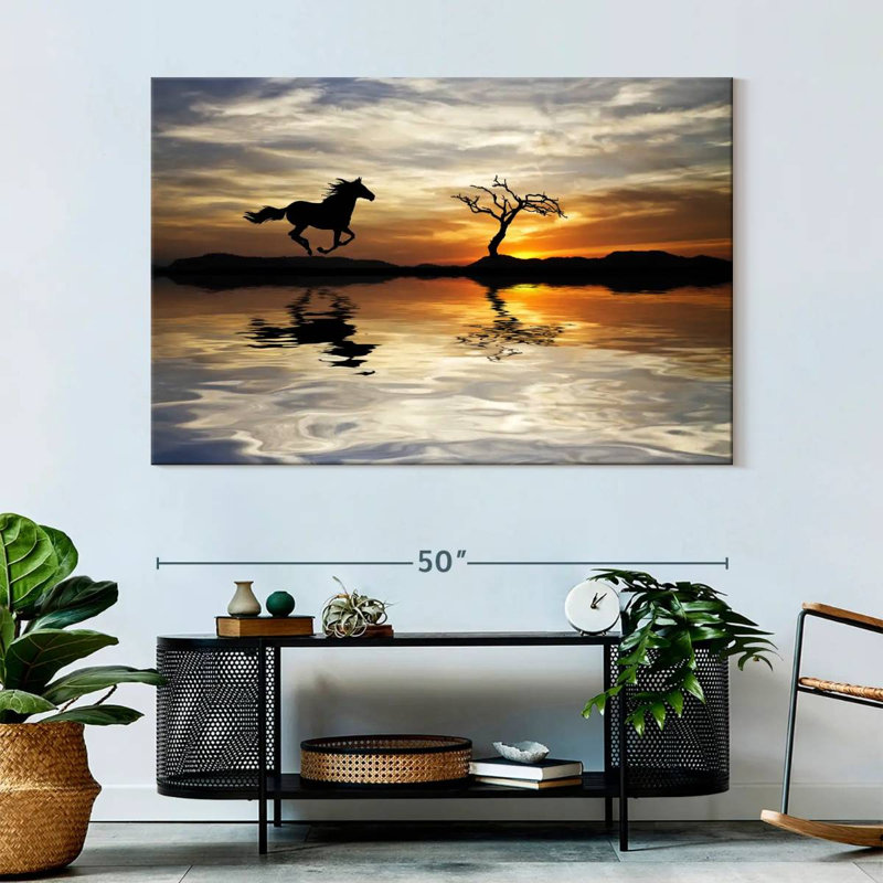 Cheval brun foncé Brampt, H 34 po x l 51 po