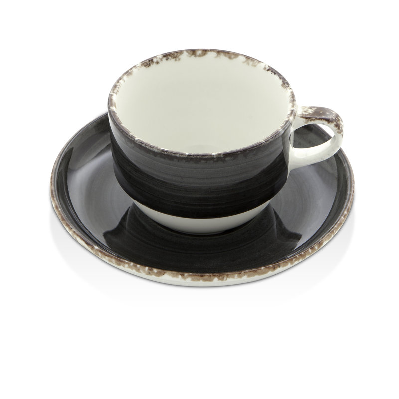 Sidwell Porcelain Espresso Cup and Saucer, Black