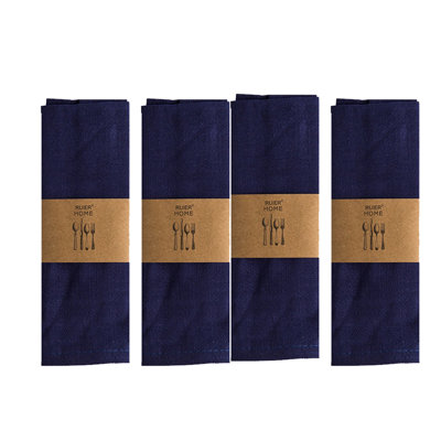 Serviettes de table lavables en coton et lin