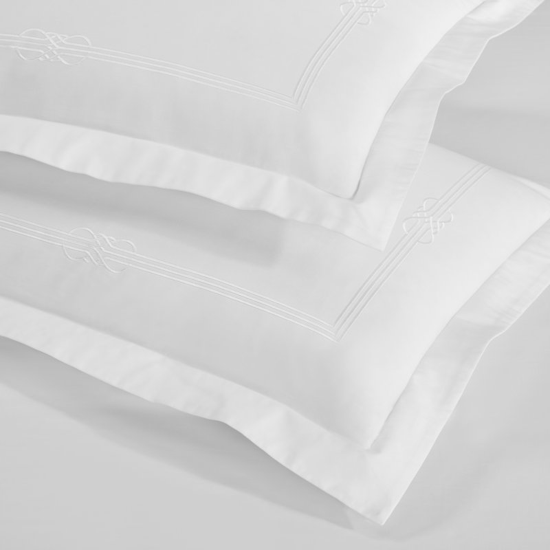 Moonlawn Cotton Gold Embroidered 3 Piece Duvet Cover Set by Superior, King/California King Duvet Cover +2 King Shams
