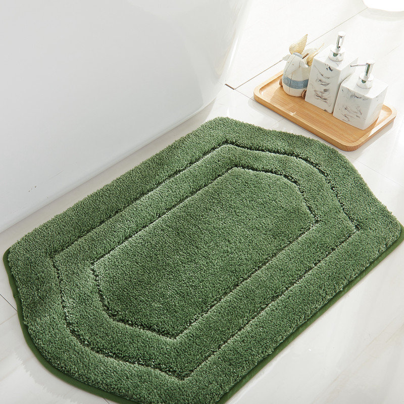 Tapis pour salle de bain Shilynn, L 17 po x L 27 po, Vert