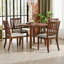 Ensemble de table de salle à manger 5 pièces avec 4 chaises rembourrées, conception peu encombrante pour les petits espaces-2061588819