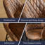 Faux Leather/Suede Upholstered Bar Stool with Armrests & Metal Legs -1110363098