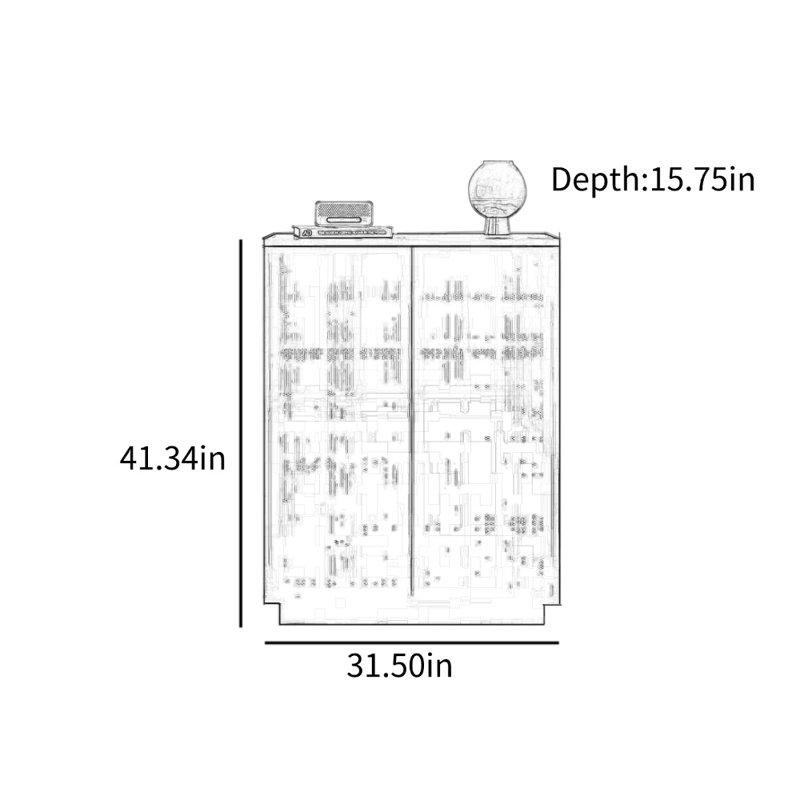 Armoire d'appoint Modern Minimalist Home, H 41,34 po x l 31,5 po x P 15,75 po
