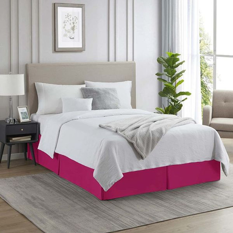 Luxury Pleated 14" Bed Skirt, Hot Pink, Full