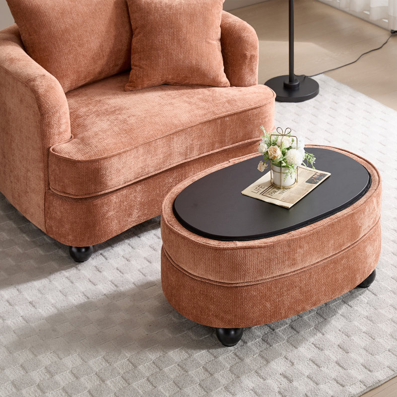 Canapé 40,2 po Chenille, Orange