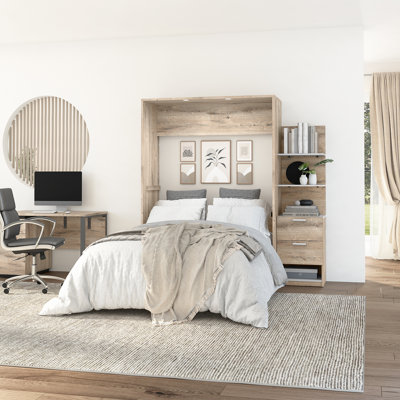 Lit escamotable avec rangement et table de chevet Osterman
