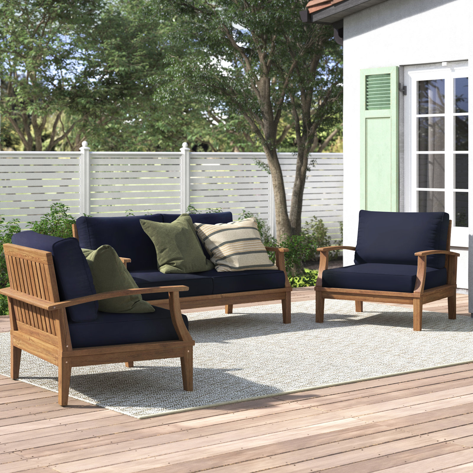 Marina 4-Person Patio Seating Group, Black
