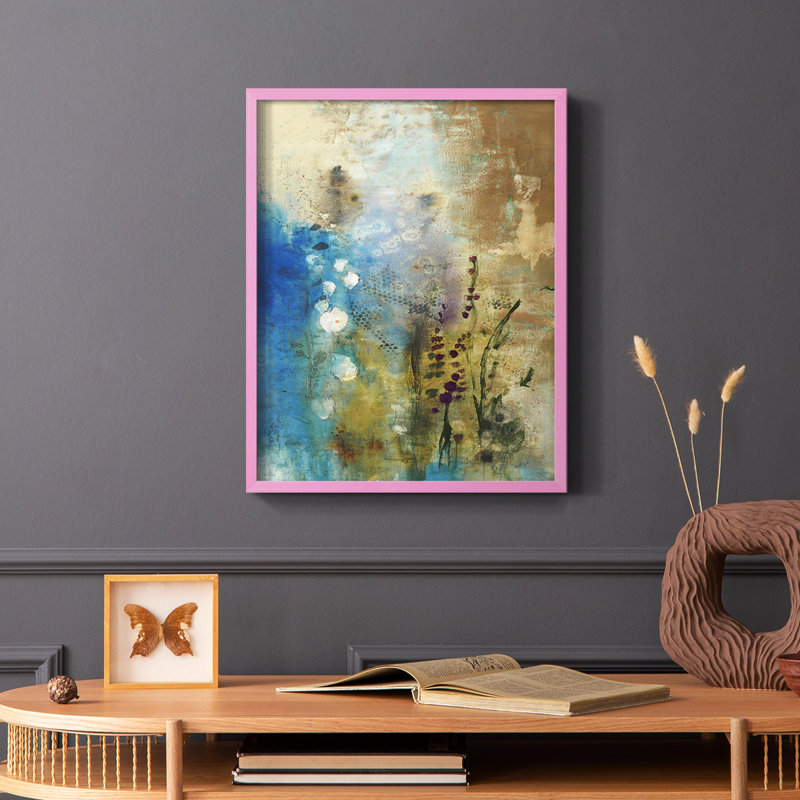Immerge III Framed Print - Solid Wood, Pink, 10" H x 8" W