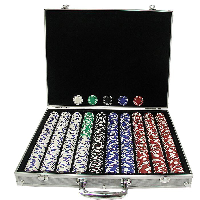 Boîtier avec puce de poker adaptée royal (ensemble de 1000)