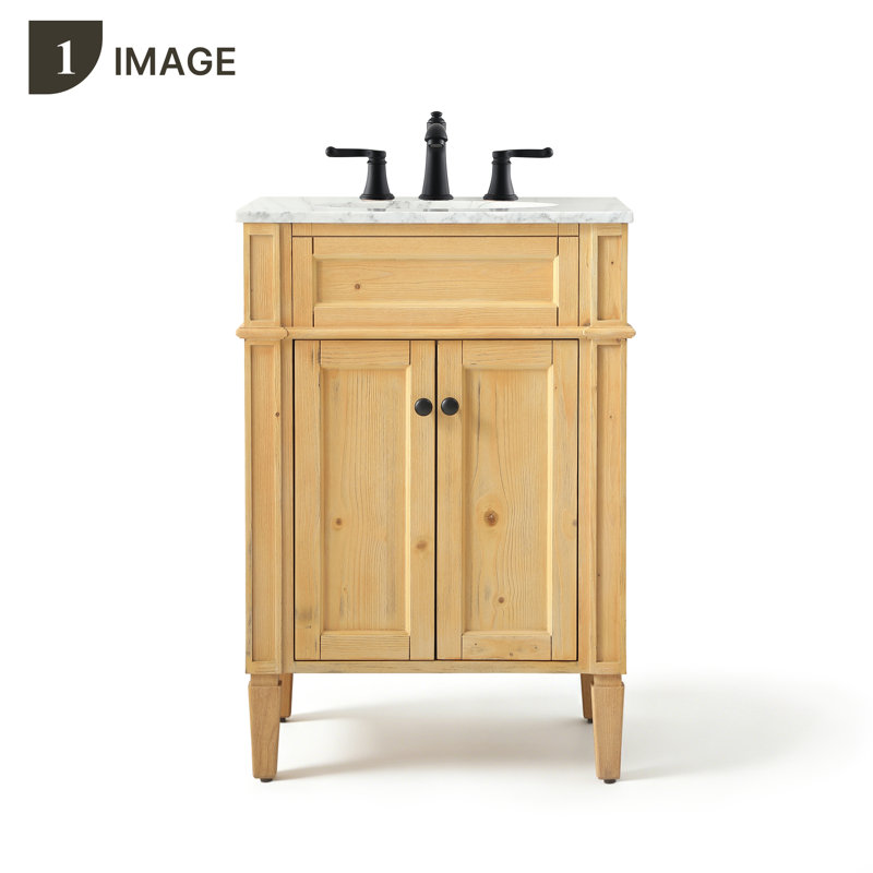 Ensemble de meuble-lavabo simple 24 po Rivers Park Ave, Bois naturel