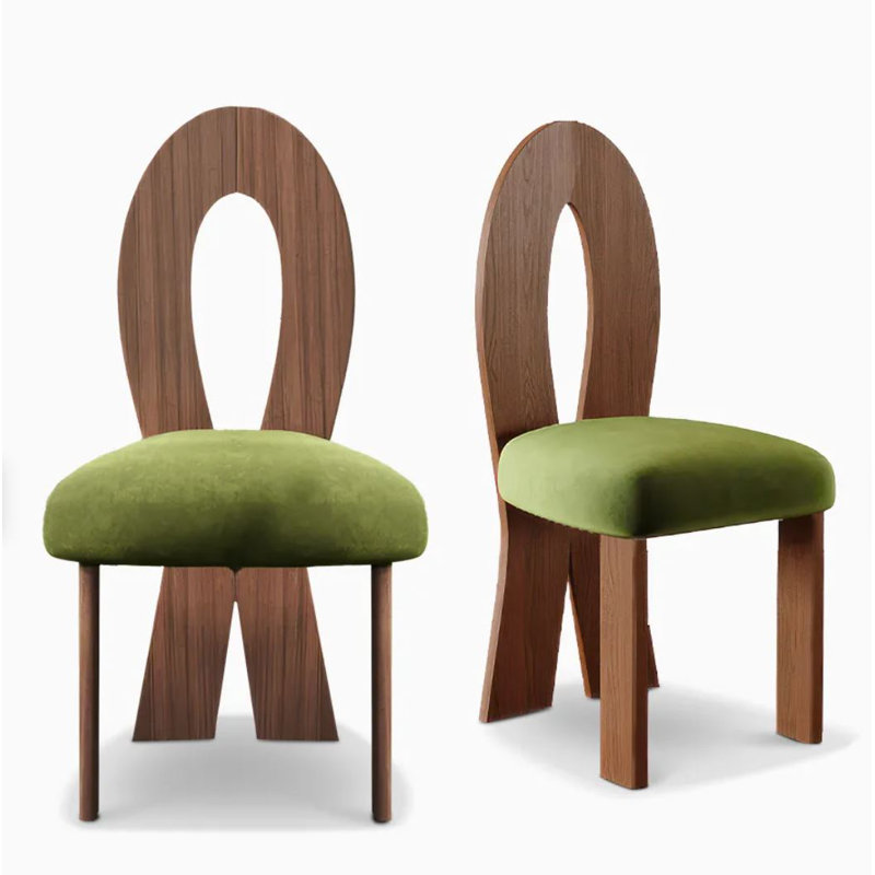 Chaise de salle à manger en polyester Blevins, Vert, Brun