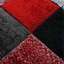 Shaggy Blocks High Pile Rug - Red-1035795645