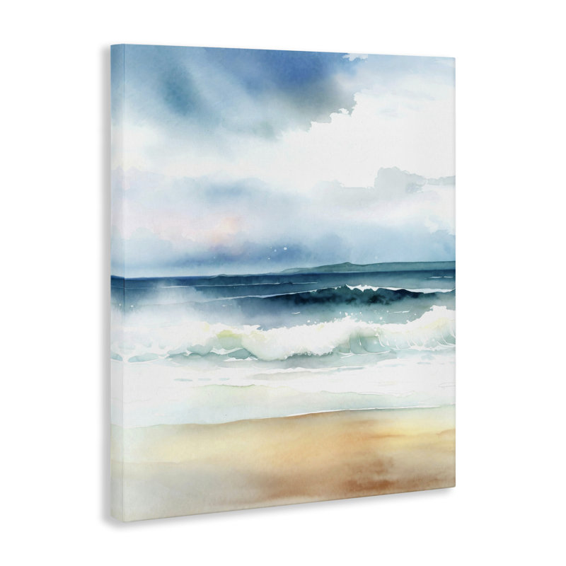 «Rolling Seaside Waves», art mural sur toile par Steve Hunziker, H 30 po x l 24 po