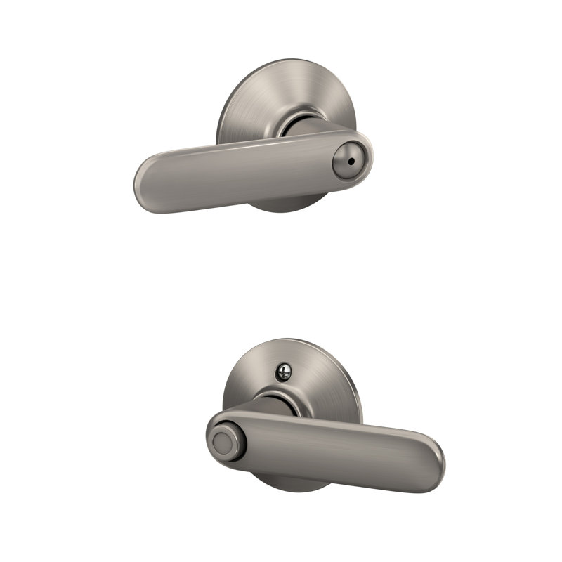 Davlin Lever Bed And Bath Lock, Satin Nickel