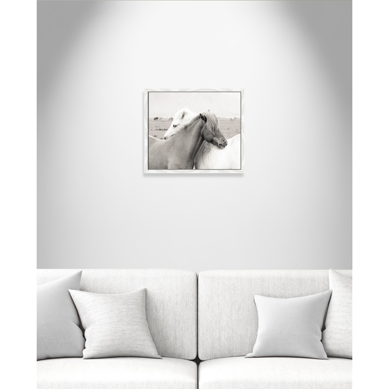 Melanie "Icelandic Meadow Horses" Print, 16" H x 19" W x 0.75" D, White Wood Grain Framed